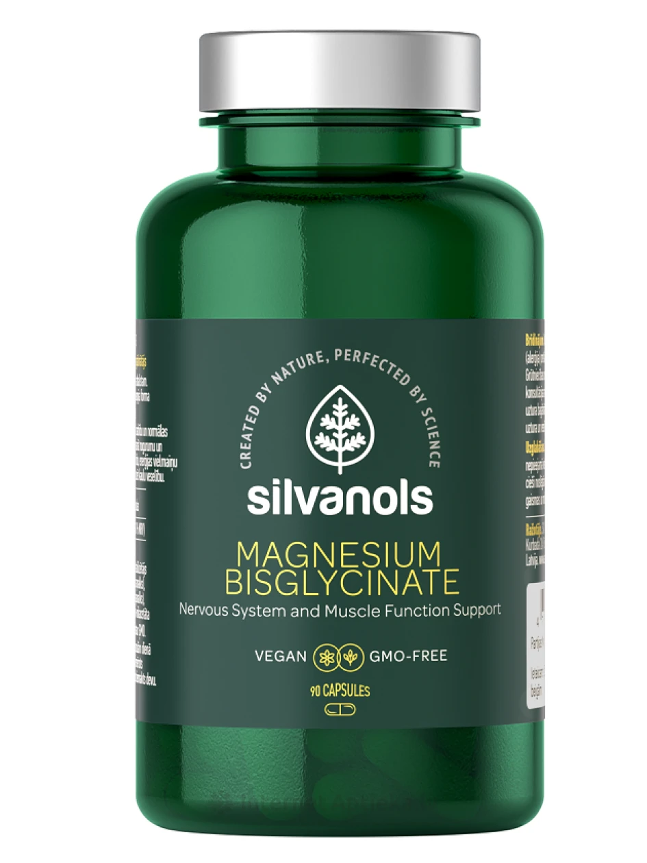 Silvanols MAGNESIUM BISGLYCINATE kapslid, 90 tk | internetaptieka.lv