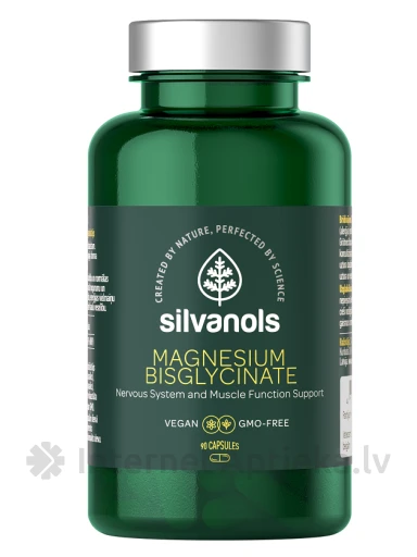 Silvanols MAGNESIUM BISGLYCINATE kapslid, 90 tk | internetaptieka.lv