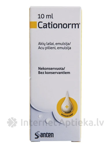 Cationorm bezkonservantu acu pilieni, 10 ml emulsija | internetaptieka.lv