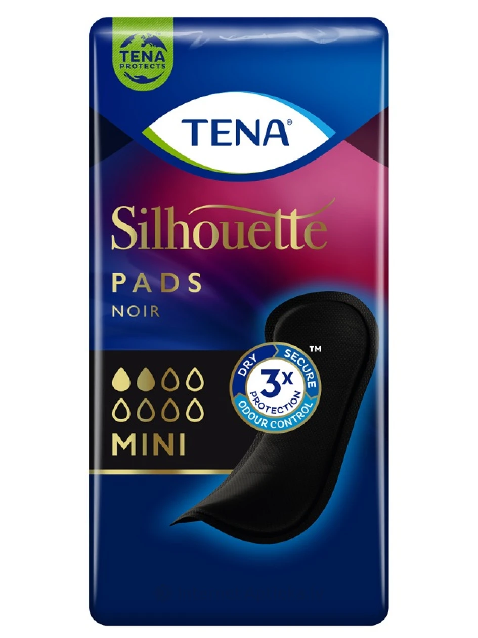 TENA Silhouette Mini ieliktnīši melnā krāsā, 18 gb. | internetaptieka.lv
