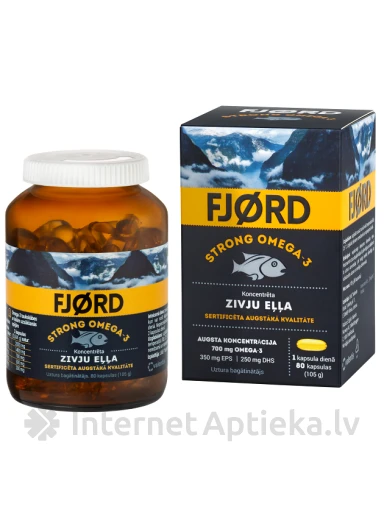 FJØRD strong omega-3 zivju eļļa, 80 kapsulas | internetaptieka.lv