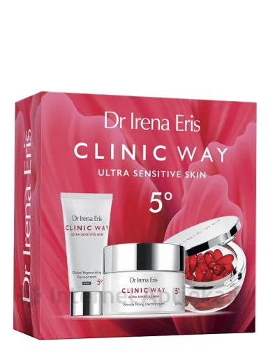 Clinic Way 5° Wrinkle Filling komplekts 70+ ar pretnovecošanās dienas un nakts krēmiem + dermokapsulas | internetaptieka.lv