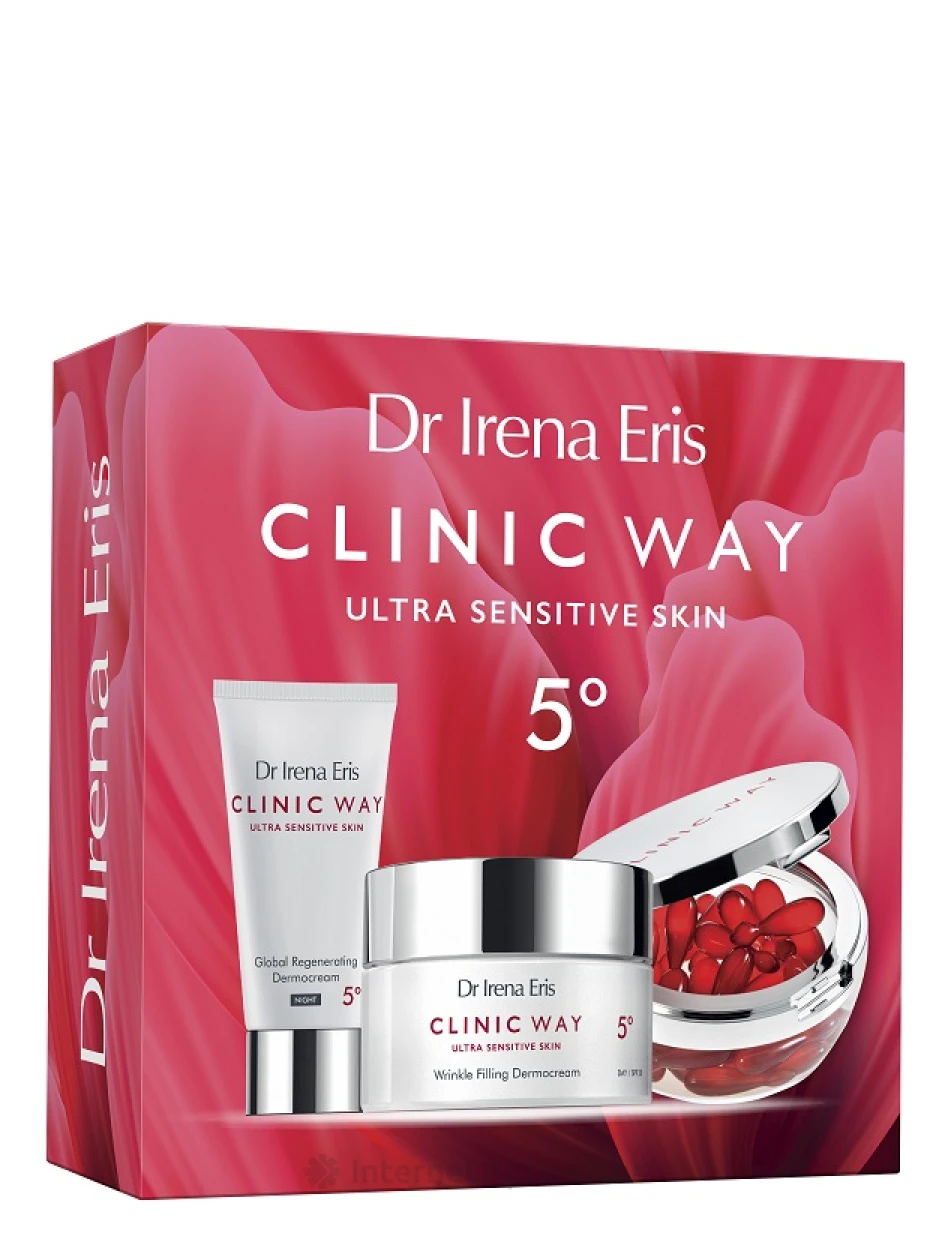 Clinic Way 5° Wrinkle Filling komplekts 70+ ar pretnovecošanās dienas un nakts krēmiem + dermokapsulas | internetaptieka.lv