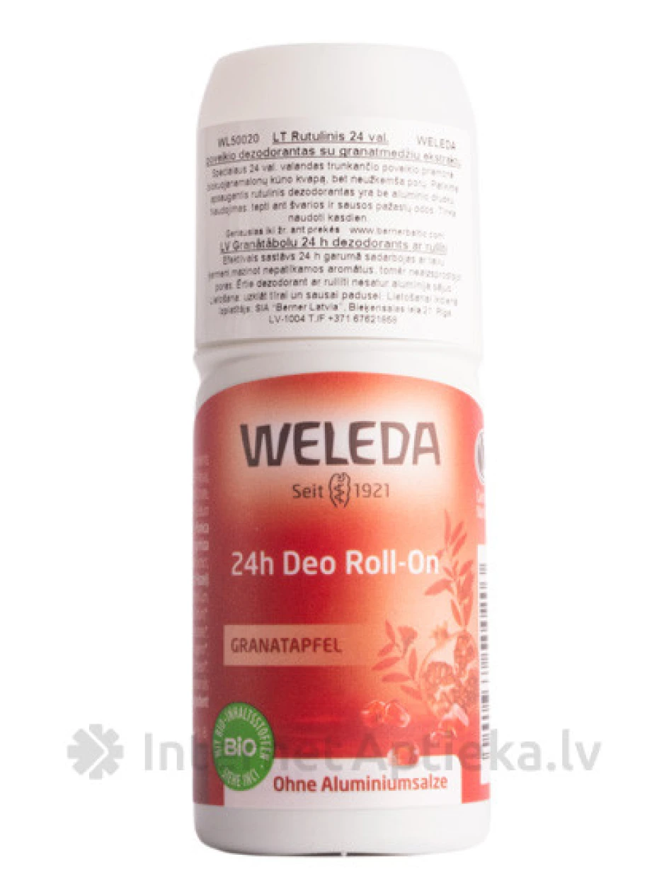 Weleda Dezodorants Granātābolu Roll-On 24h, 50 ml | internetaptieka.lv