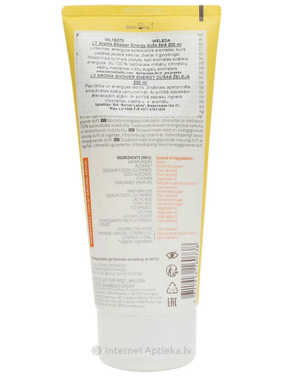 Weleda dušikreem AROMA ENERGY, 200 ml | internetaptieka.lv