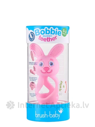 Brush Baby Bobby Bubby Teether Zobgrauznītis rozā | internetaptieka.lv