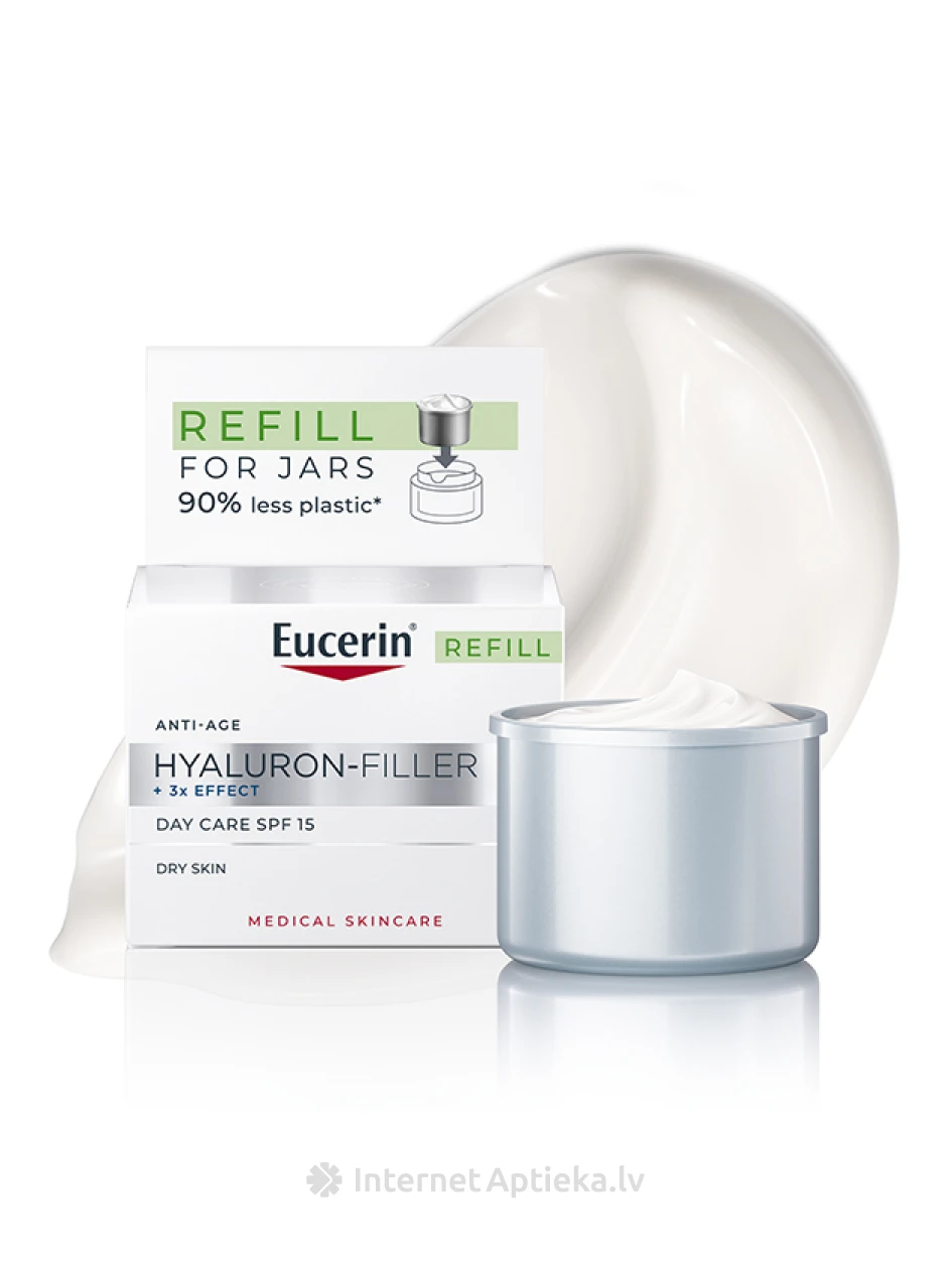 Eucerin Hyaluron-Filler dienas krēma SPF15 uzpildes iepakojums, 50 ml | internetaptieka.lv