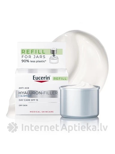 Eucerin Hyaluron-Filler дневной крем SPF15 для сухой кожи сменная упаковка, 50 мл | internetaptieka.lv