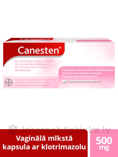 Canesten 500mg mīkstā vaginālā kapsula ar aplikatoru, 1 gb. | internetaptieka.lv