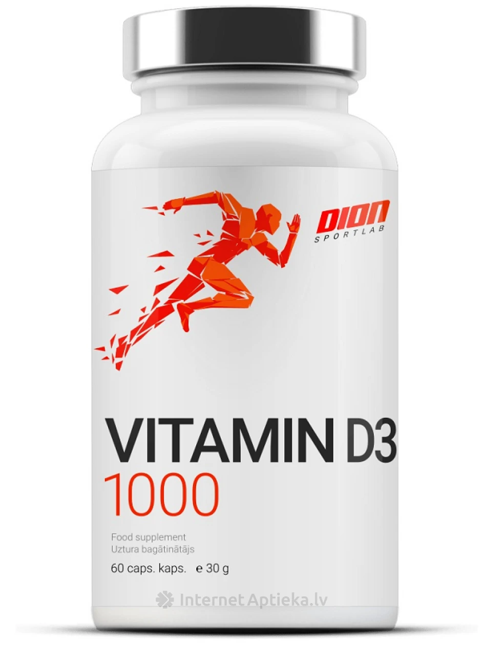Dion Sportlab Vitamin D3 1000, 60 капсул | internetaptieka.lv