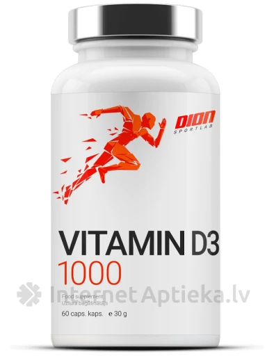 Dion Sportlab Vitamin D3 1000, 60 капсул | internetaptieka.lv