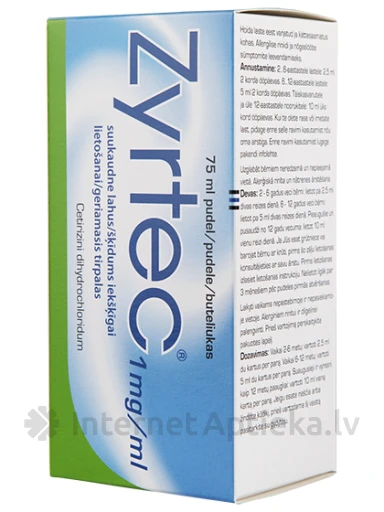 Zyrtec sīrups, 1 mg, 75 ml | internetaptieka.lv