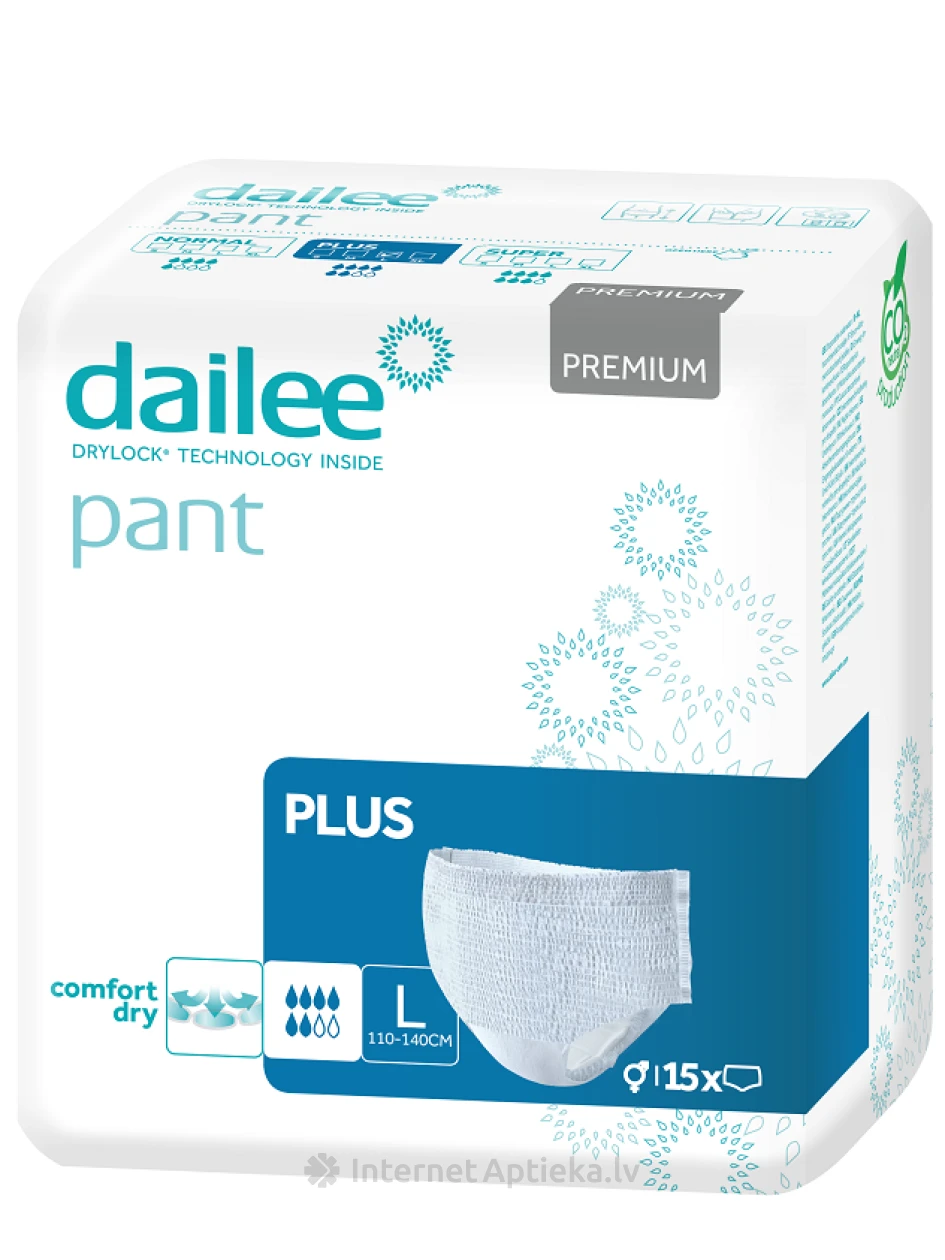 Dailee Pant Premium Plus autiņbikses L izmērs, 15 gb. | internetaptieka.lv