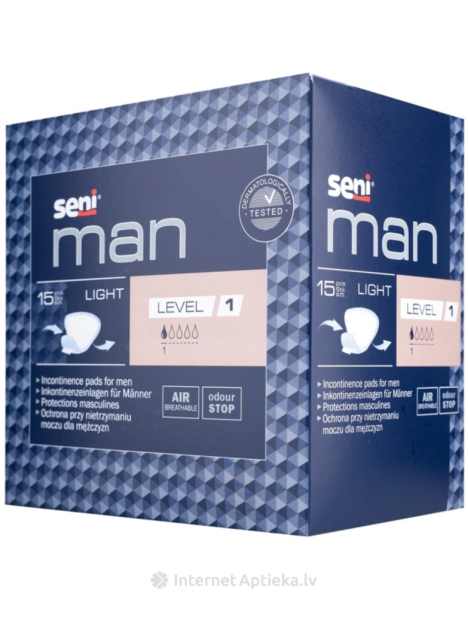 Seni Man Light, level 1 прокладки, 15 шт. | internetaptieka.lv