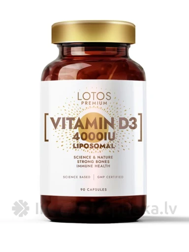 LOTOS PREMIUM Liposomal Vitamin D3 4000IU, 90 капсул | internetaptieka.lv