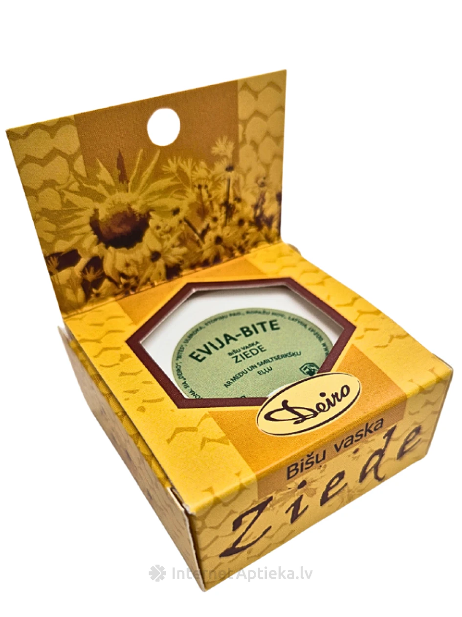 Deiro EVIJA-BITE Мазь из пчелиного воска с медом и облепиховым маслом, 10 г | internetaptieka.lv