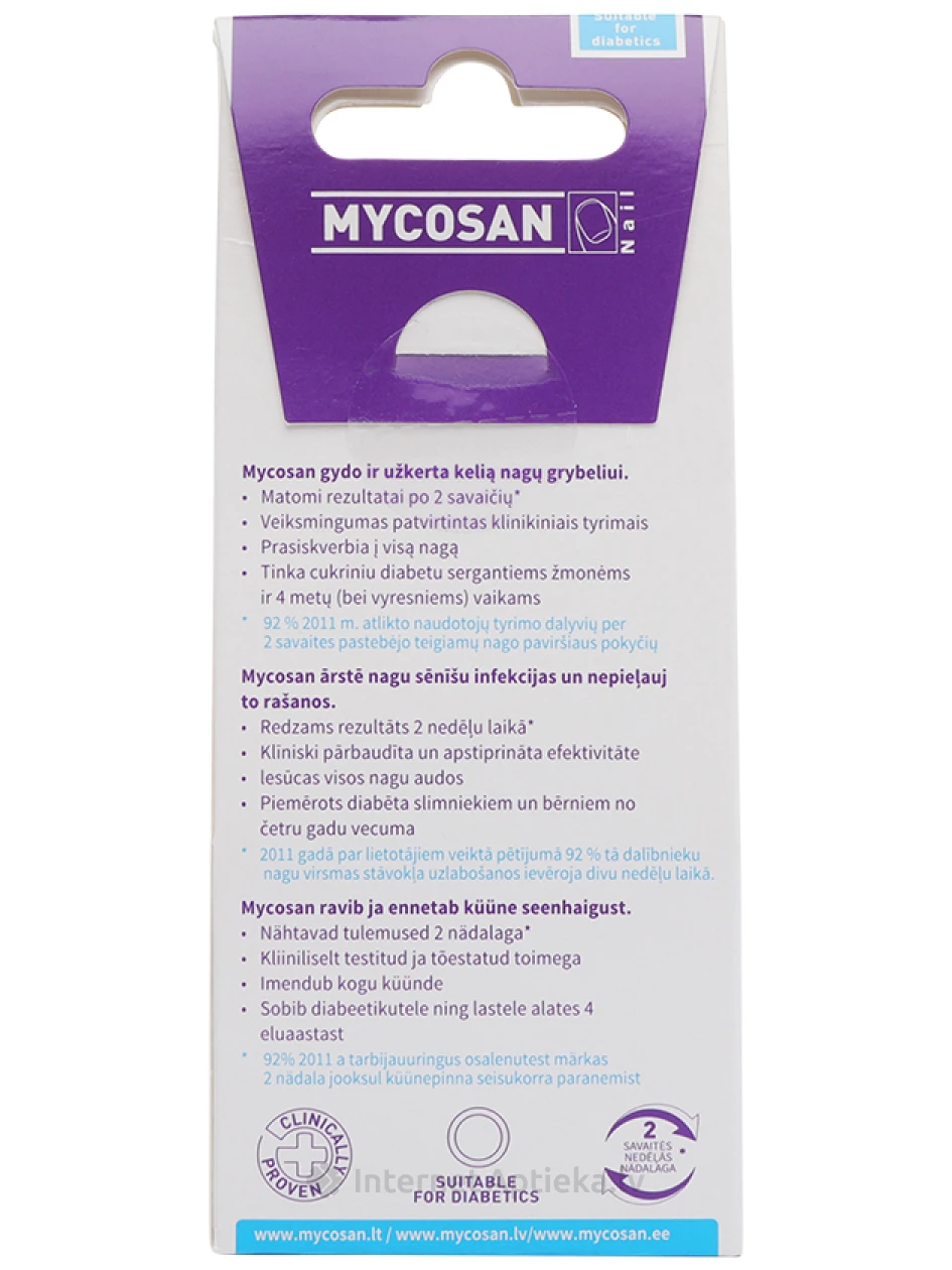 MYCOSAN средство против ногтевого грибка, 5 мл | internetaptieka.lv