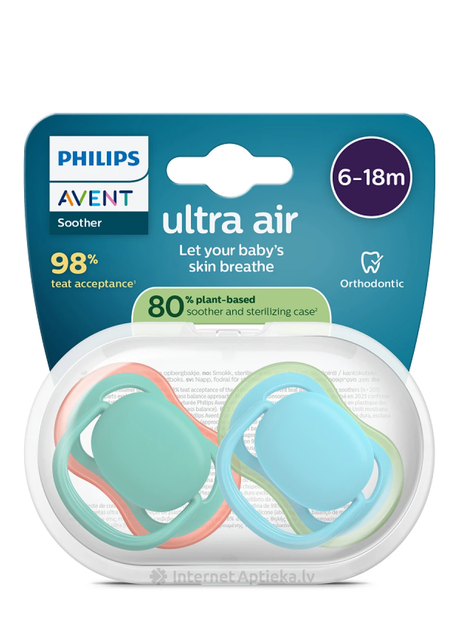 Philips Avent Ultra Air соска  6-18 мес., 2 шт. | internetaptieka.lv