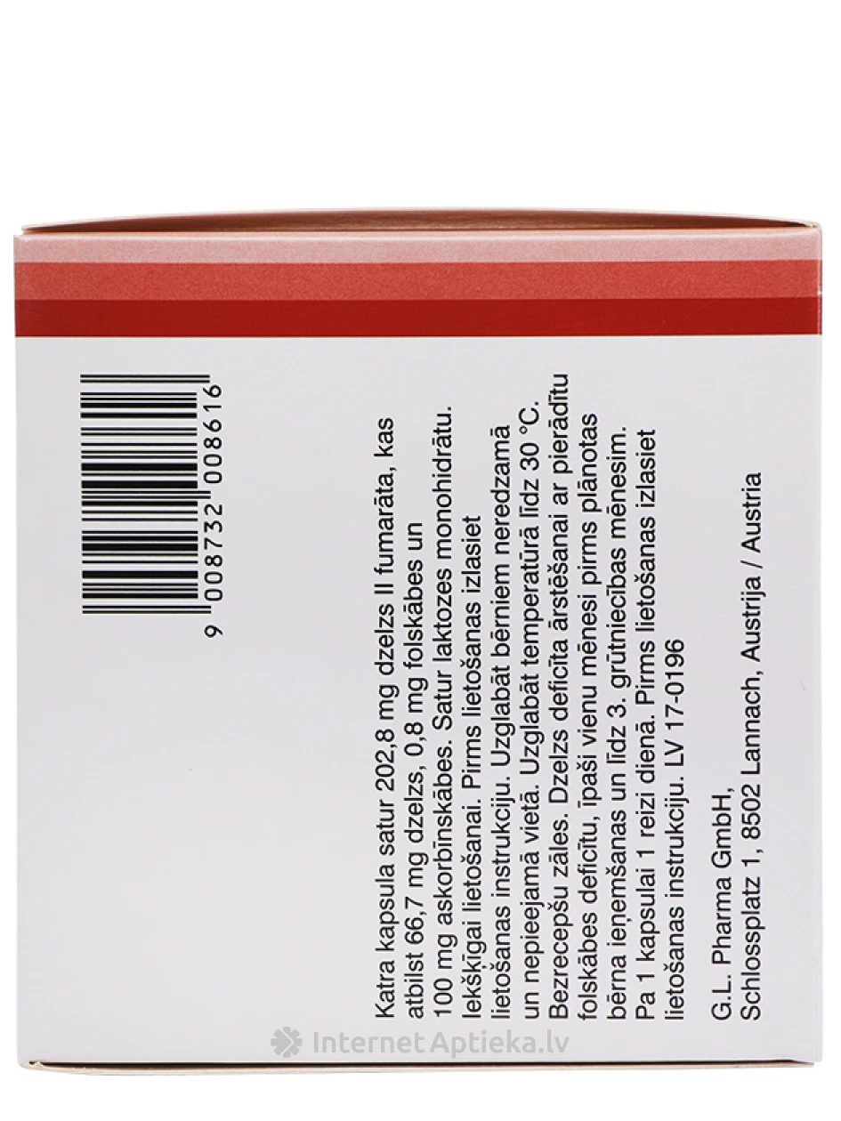 Fercelan 202,8 mg/0,8 mg/100 mg, 100 kõvakapslit | internetaptieka.lv