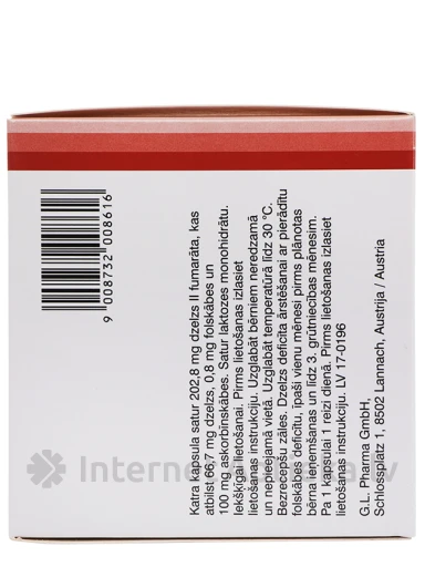 Fercelan 202.8 mg/0.8 mg/100 mg, 100 cietās kapsulas | internetaptieka.lv