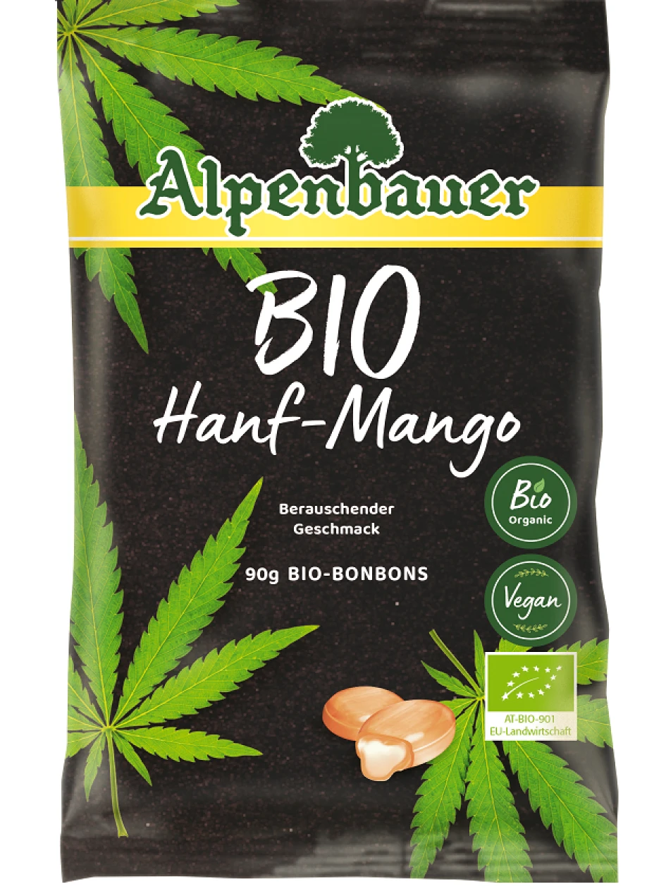 Alpenbauer BIO конфеты, манго и конопля, 90 г | internetaptieka.lv