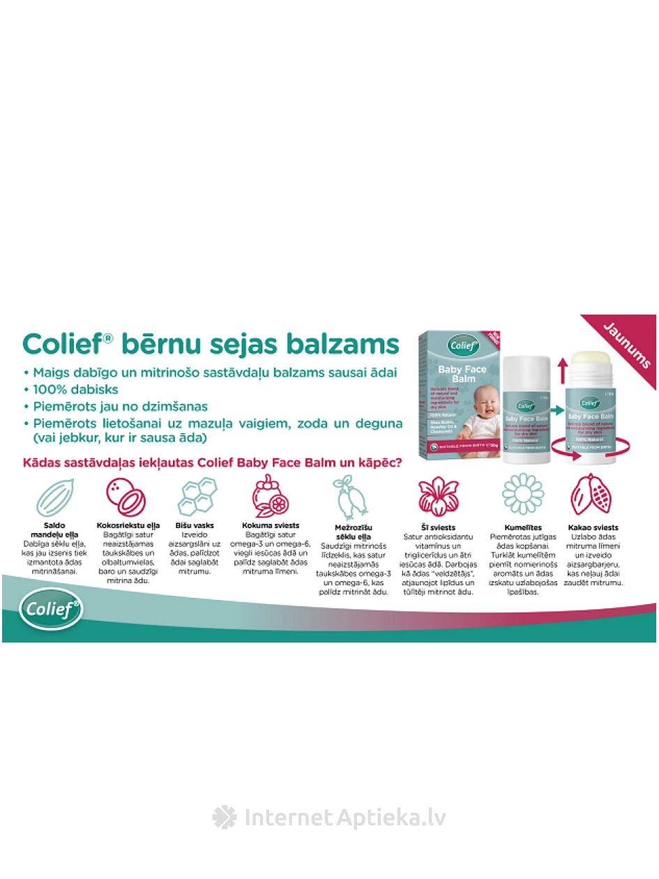 Colief Baby Face Balm bērnu sejas balzāms, 30 g | internetaptieka.lv