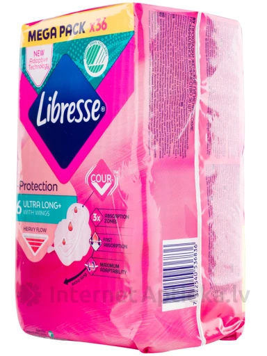 Прокладки женские гигиенические LIBRESSE Ultra Long Wings, 36 прокладок | internetaptieka.lv