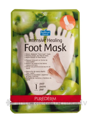 Purederm Maska kāju intensīvi dziedējoša, ābolu, 1 pāris | internetaptieka.lv