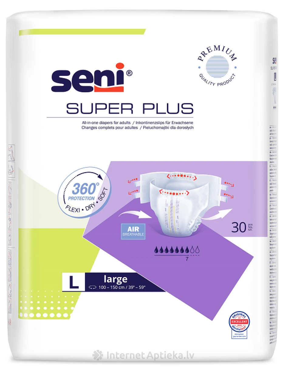 Seni Super Plus Large Подгузники, 30 шт. | internetaptieka.lv