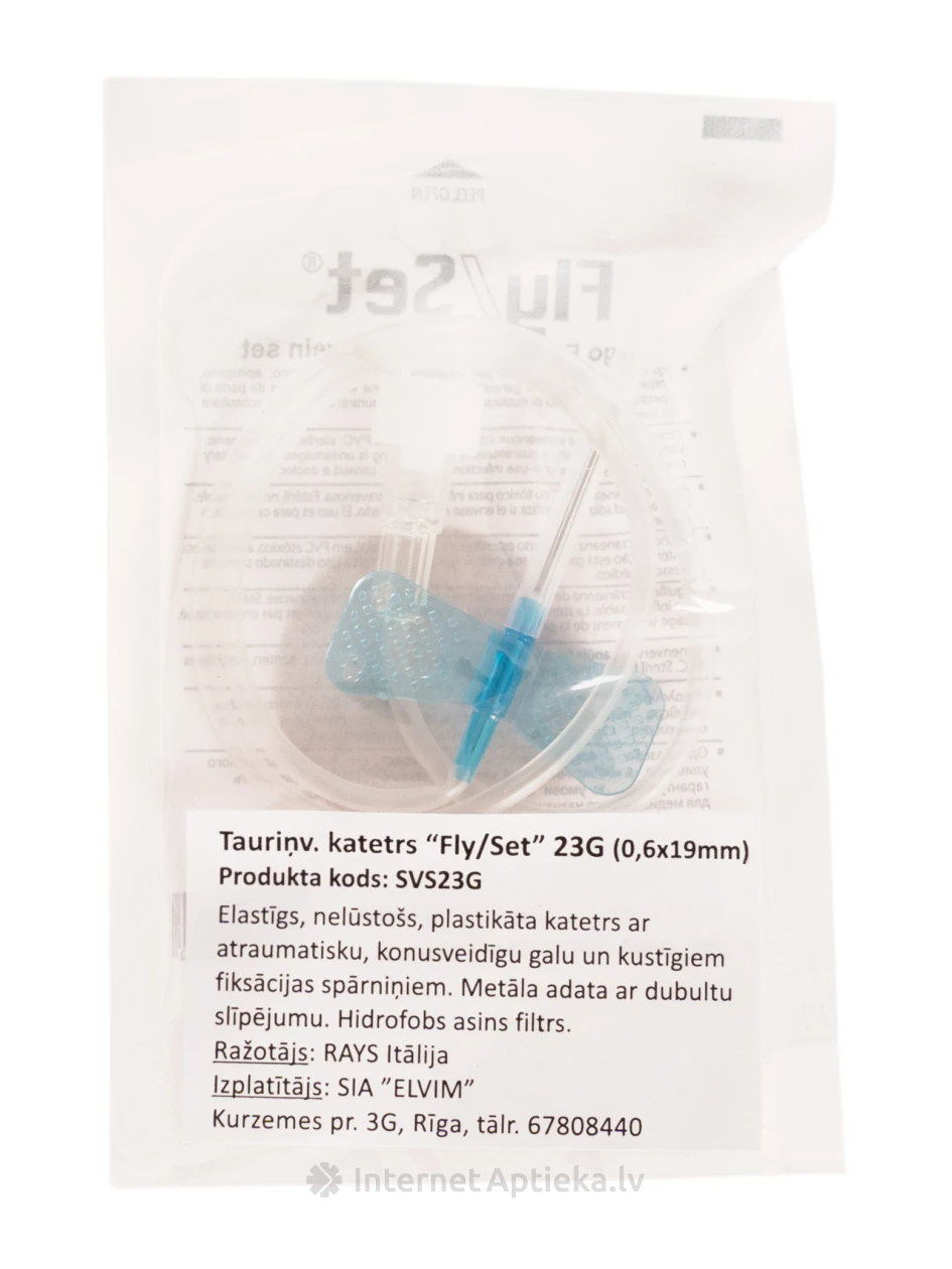 Katetrs tauriņveida Fly/Set 23G 0.6 x 19 mm, 1 gb. | internetaptieka.lv