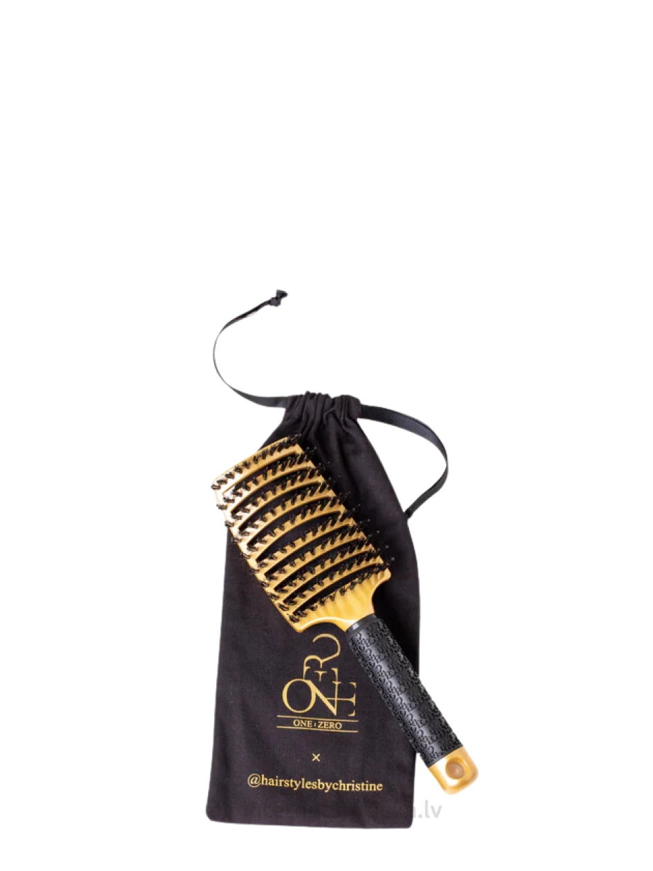 ONE:ZERO matu ķemme zelta tonī ar dabīgiem sariņiem | internetaptieka.lv