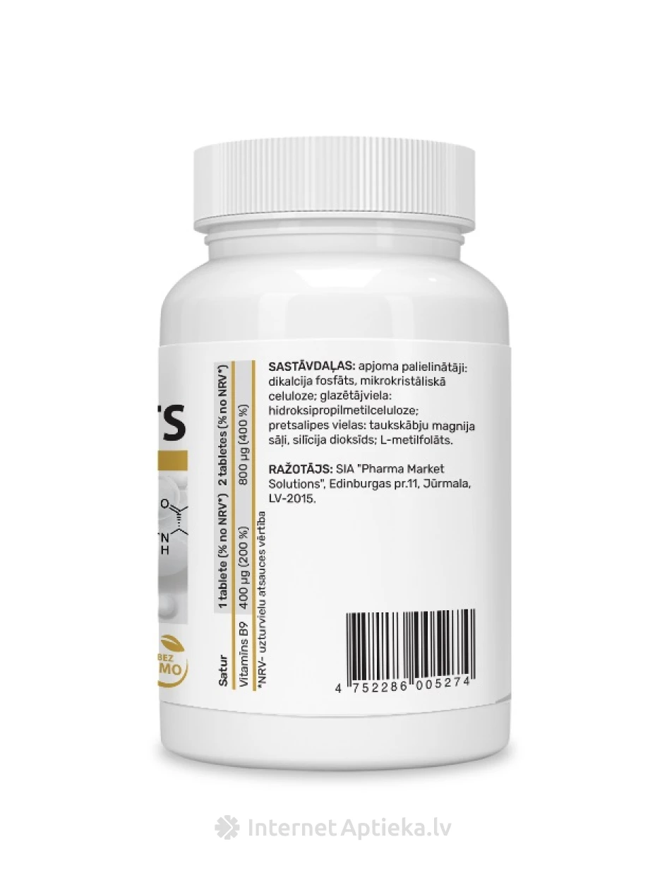 L-metüülfolaat tabletti, 60 tk. | internetaptieka.lv