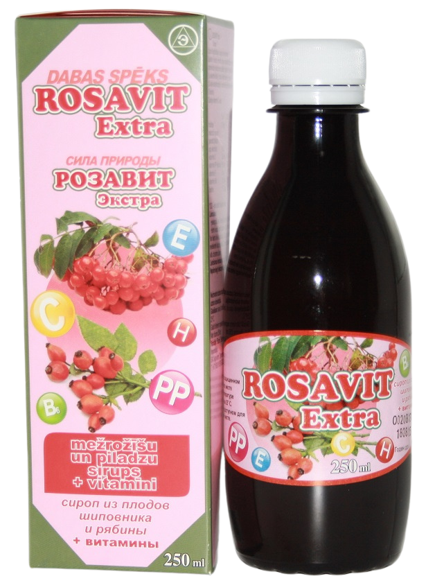 Rosavit Extra sīrups mežrozīšu un pīlādžu