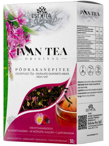 Иван-чай гранулированный c шиповником, 50 г | internetaptieka.lv