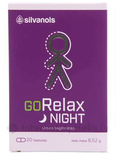 Silvanols GoRelax Night, 20 kapsulas | internetaptieka.lv