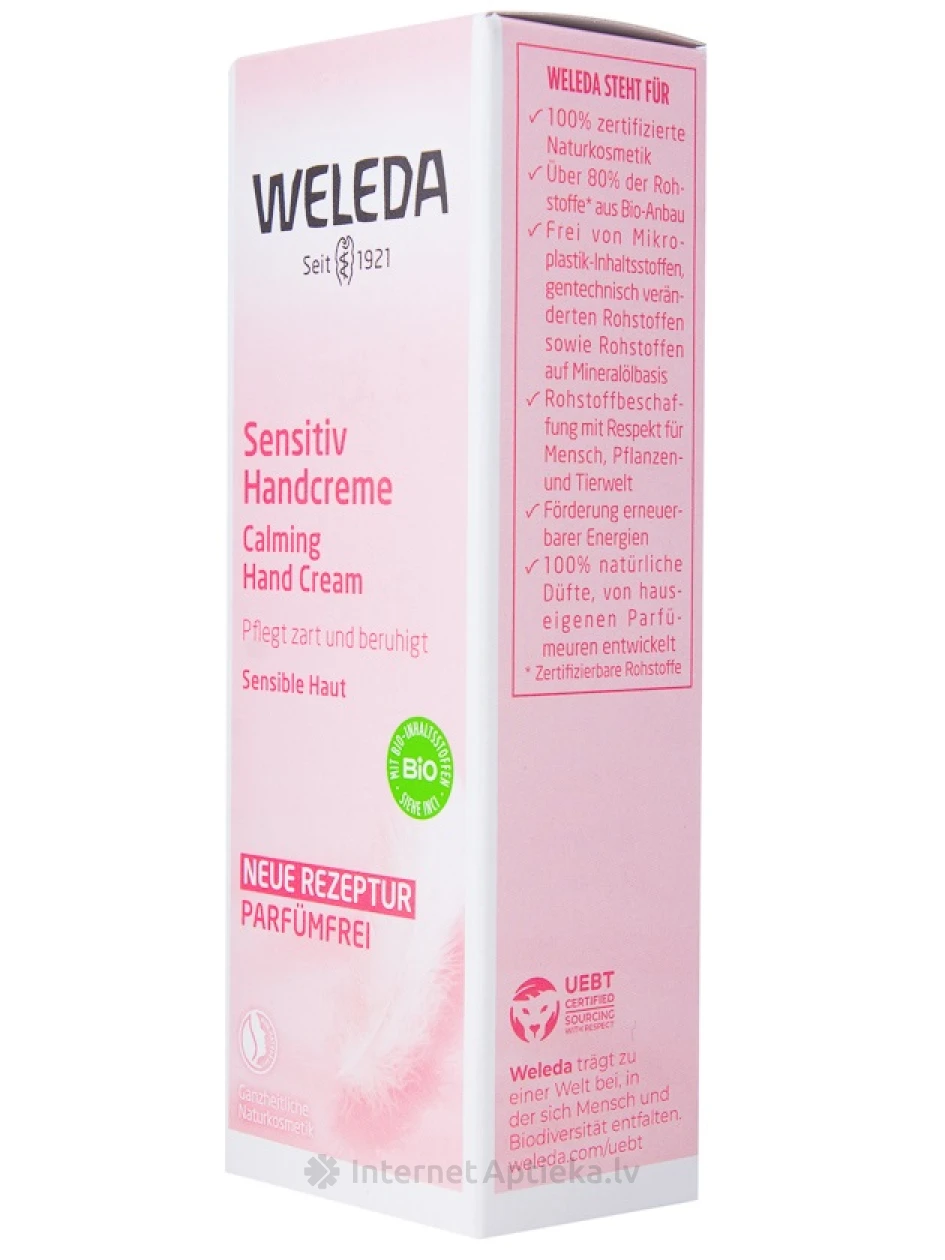 Weleda Sensitive nomierinošs roku krēms jutīgai ādai, 50 ml | internetaptieka.lv