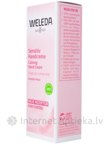 Weleda Sensitive успокаивающий крем для рук для чувствительной кожи, 50 мл | internetaptieka.lv