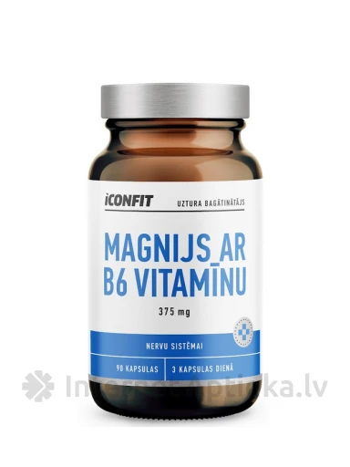 ICONFIT Magnijs ar B6 Vitamīnu 375mg, 90 kapsulas | internetaptieka.lv