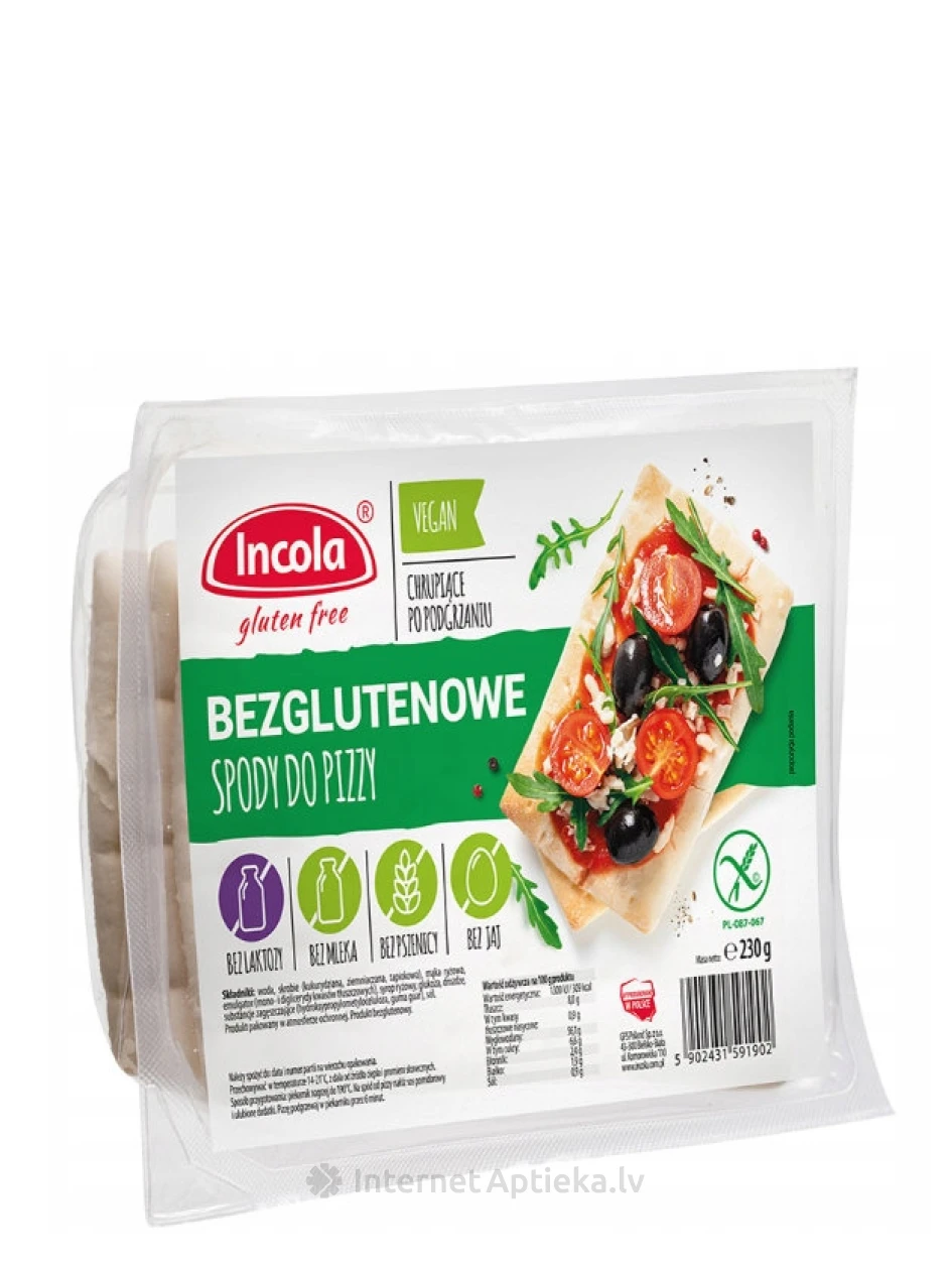 Incola bezglutēna picas pamatnes, 3x77 g | internetaptieka.lv