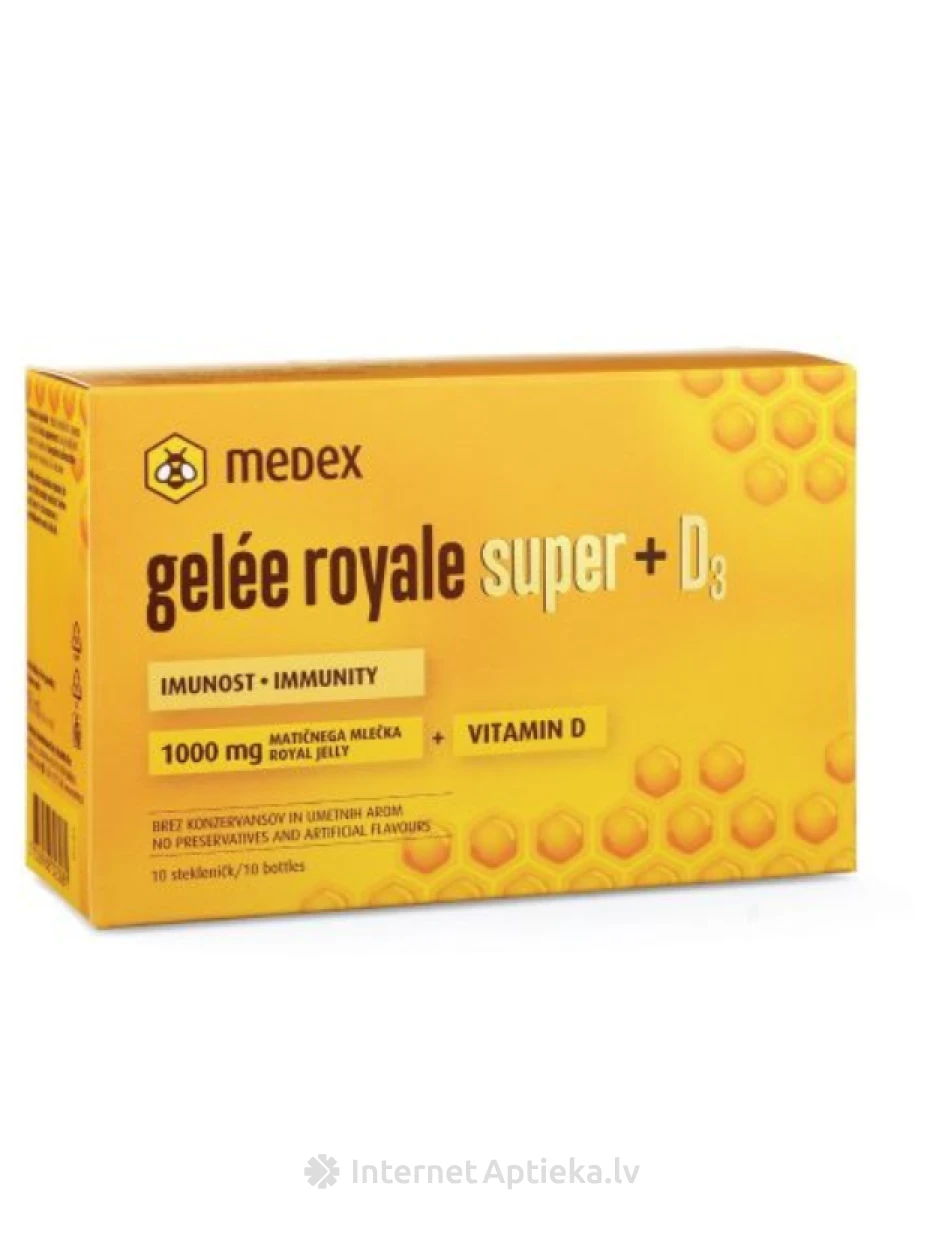MEDEX Gelée Royale Super + D3 ampulas, 10 gb. | internetaptieka.lv