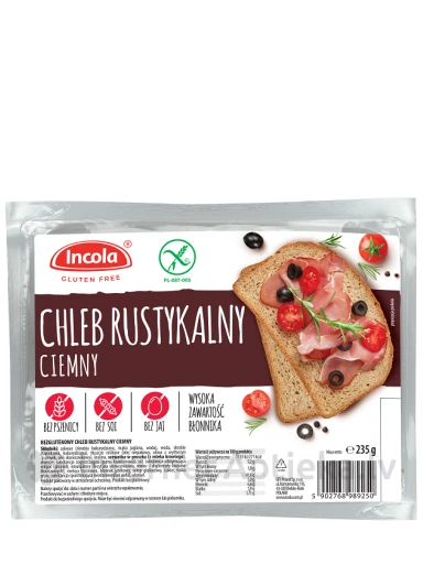 Incola rustic bezglutēna tumšā maize, 235 g | internetaptieka.lv