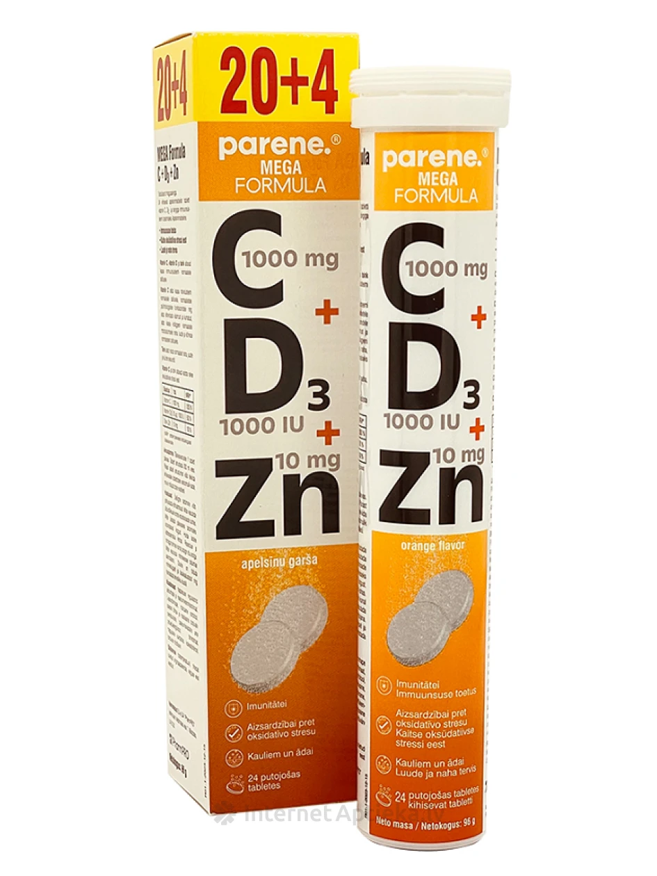 MEGA Formula C + D3 + Zn, 24 шипучие таблетки | internetaptieka.lv