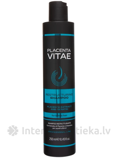 РЕСТРУКТУРИЗУЮЩИЙ ШАМПУНЬ PLACENTA VITAE С КРЕАТИНОМ, 250 МЛ | internetaptieka.lv
