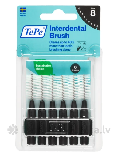 TePe Interdental Brush hambavaheharjad 1,5 mm, must, 6 tk | internetaptieka.lv