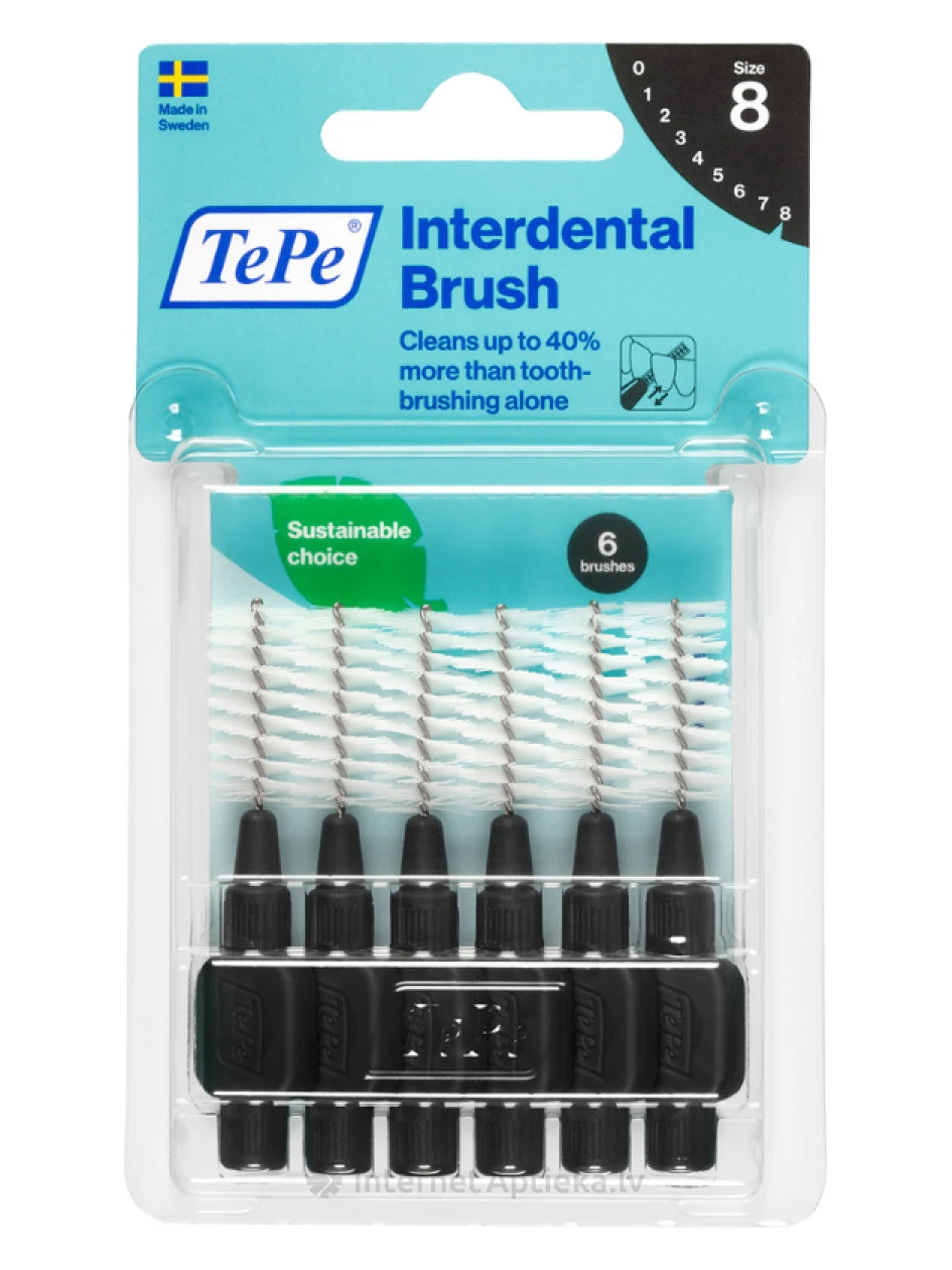 TePe Interdental Brush hambavaheharjad 1,5 mm, must, 6 tk | internetaptieka.lv