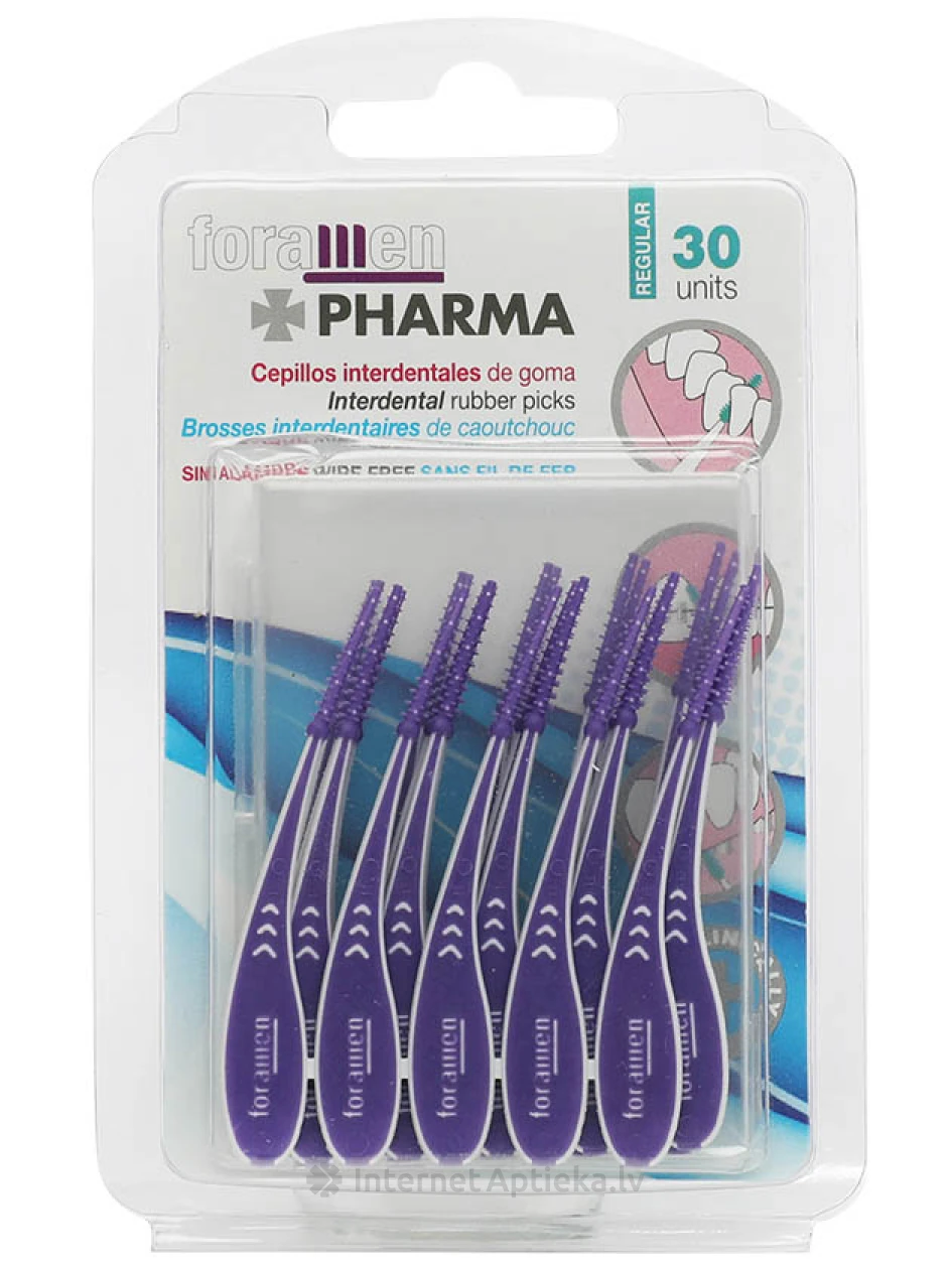 Foramen Pharma interdental Rubbes zobu starpu silikona birstīte, 30 gb. | internetaptieka.lv