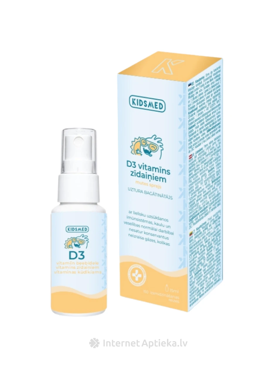 KIDSMED витамин D3 - спрей 400 IU, 15 мл | internetaptieka.lv