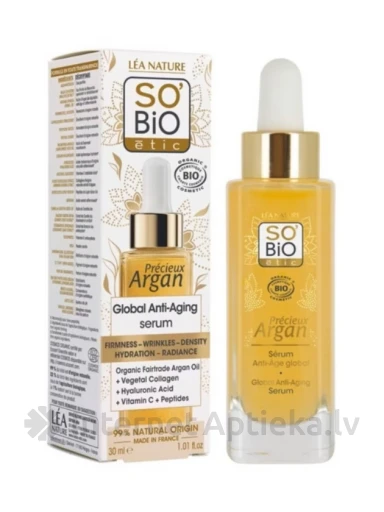 So Bio pretnovecošanās serums ar argānu, 30 ml | internetaptieka.lv