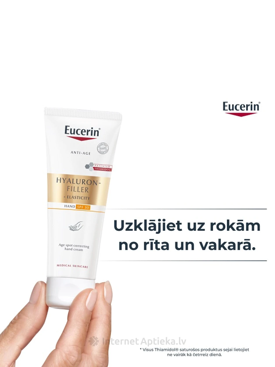 Eucerin Hyaluron-Filler + Elasticity крем для рук с SPF30, 75 мл | internetaptieka.lv