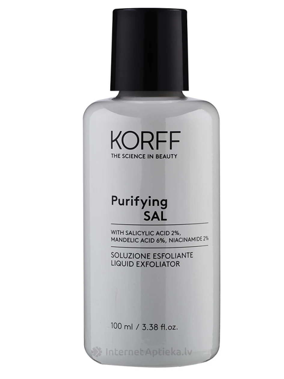KORFF PURIFYING SAL šķidrais pīlings kombinētai un taukainai sejas ādai, 100 ml | internetaptieka.lv